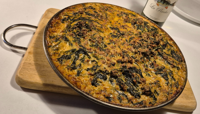 Hearty polenta quiche